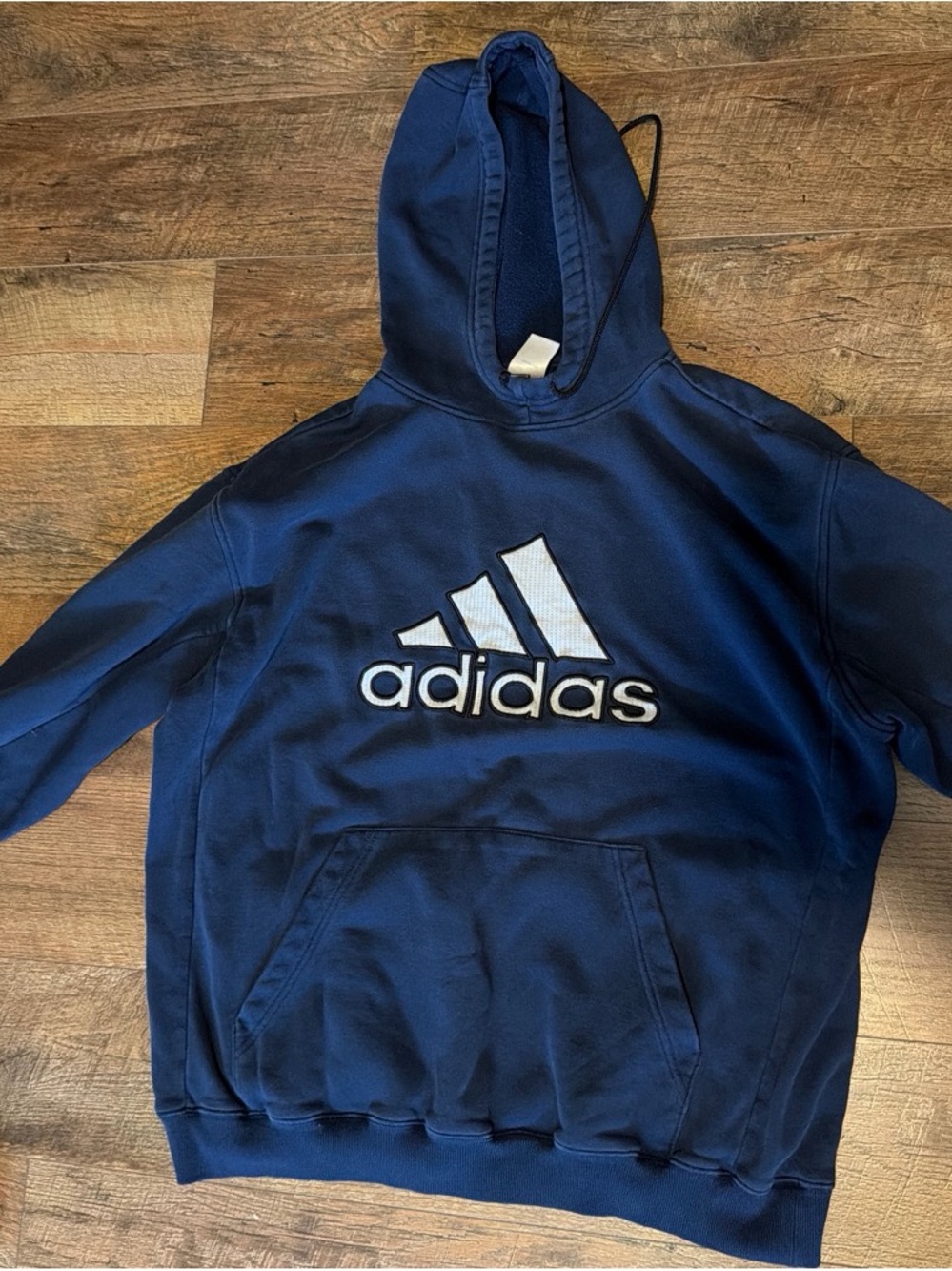 adidas Navy Blue Hooded Pullover Sweatshirt